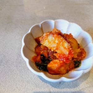 塩糀鶏とさつまいものトマト煮